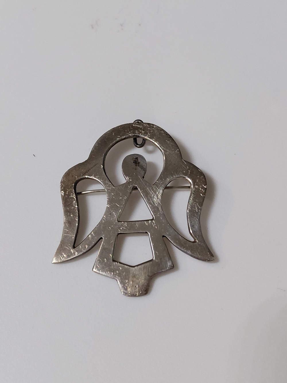 Silver Angel Pendant MCM Modernist Vintage Mexico.